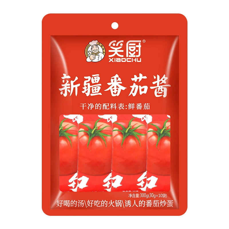 【囤货】笑厨新疆纯番茄酱30g*10袋装家用西红柿酱番茄红素0脂肪