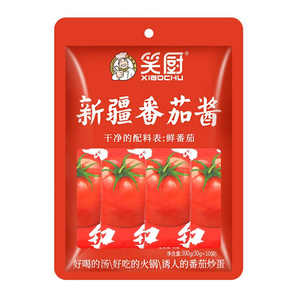 【囤货】笑厨新疆纯番茄酱30g*10袋装家用西红柿酱番茄红素0脂肪